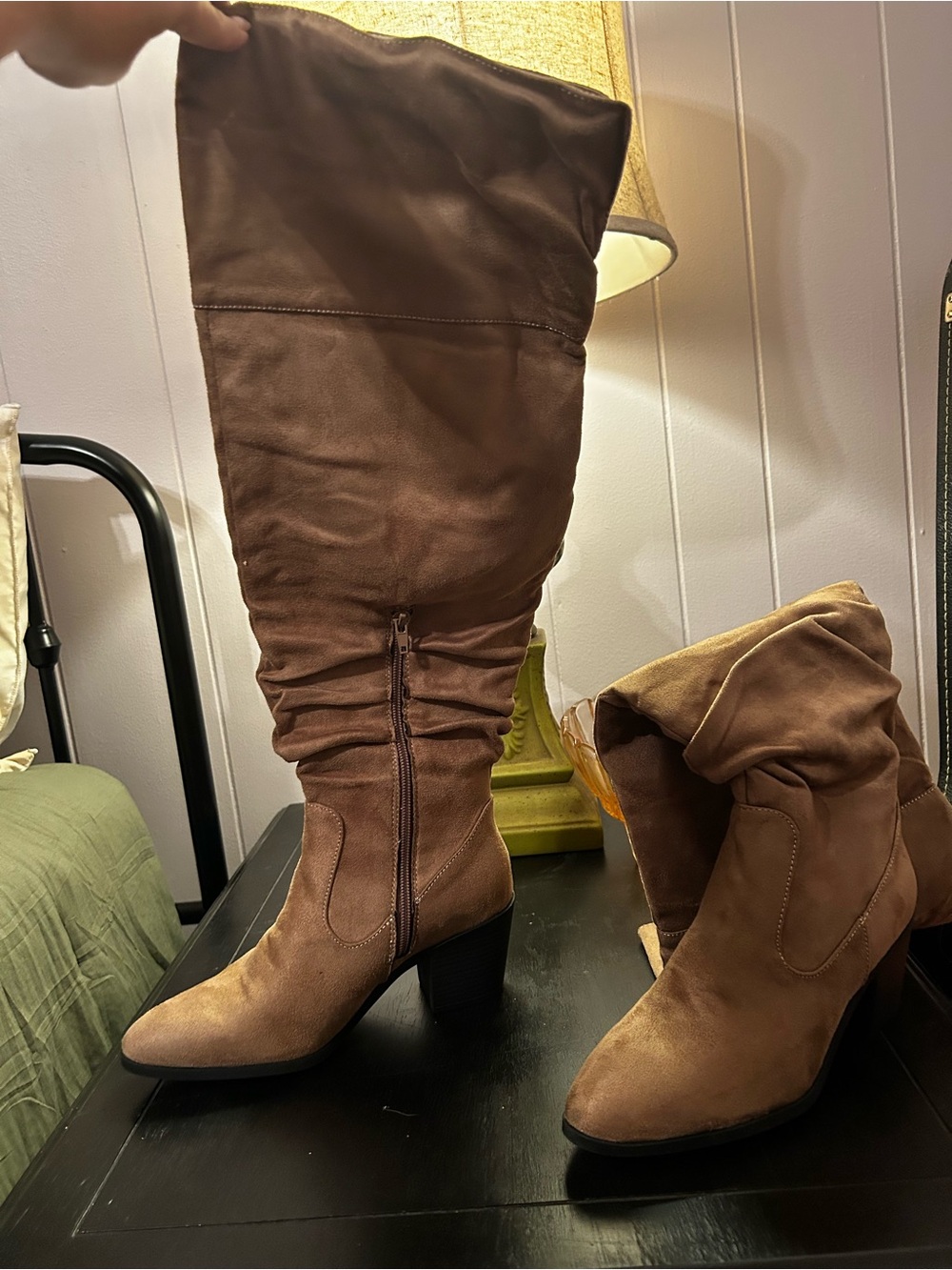 Journee Collection Zivia Over The Knee Wide Calf Taupe Boots